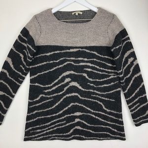 elisabetta collection pattern two tone wool alpaca blend sweater